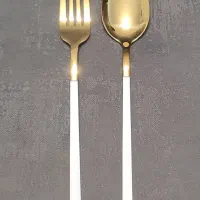 قاشق و چنگال تک نفره، استیل ضد زنگ و براق