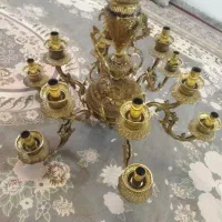 لوستر برنزی ۶شاخه ۱۲شعله همراه دیوار کوب