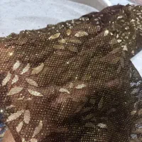 پارچه دانتل اکلیلی قهوه ای رنگ روز