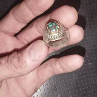 انگشتر نقره با نگین فیروزه نیشابوراصلی