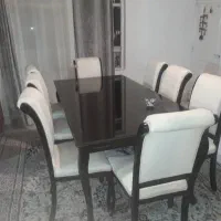 میز ناهار خوری هشت نفره چرمی