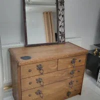آینه و دراور فرفورژه   و چوب