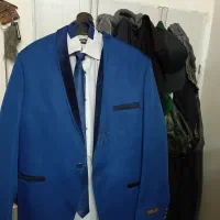 کت شلوار مجلسی آبی کاربنی سایز 52