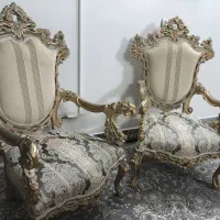 مبل سلطنتی ۷نفره بامیز(درحدنوکیفیت عالی،|مبلمان خانگی و میز عسلی|ابریشم, |دیوار