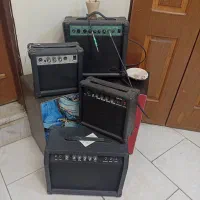 انواع ساز الات موسیقی|گیتار، بیس، امپلیفایر|کاشان, میدان کهنه|دیوار