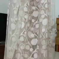 پرده شیشه ای صورتی روشن