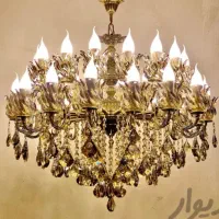 لوستر. ۱۲ .شاخ.ه۲۴ شعله تمام بر.نز پرکار و سنگین|لوستر و چراغ آویز|هشتگرد, شهرک اداری|دیوار