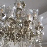 لوستر برنجی 15شاخه. و لوستر آشپز خانه