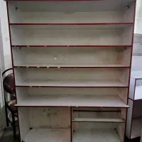 قفسه چوبی ، ویترین|کتابخانه، شلف، قفسه‌های دیواری|مبارکه, |دیوار