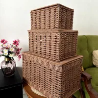 سبد بافی با نخ ارغوان|صنایع دستی و سایر لوازم تزئینی|دلیجان, |دیوار