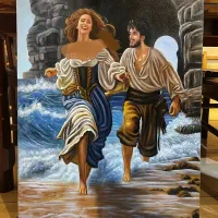 تابلو نقاشی دختر و پسر