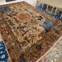 دو عدد فرش طرح شکارگاه شاهنامه