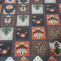 گل قهوه ای هفت رنگ|فرش|خرم‌آباد, |دیوار