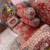 سرویس پشتی ترمه شاه نشین قرمز طرح سالار