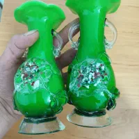گلدان شیشه ای  قدیمی   گلدون  گلدان بغدادی  انتیک