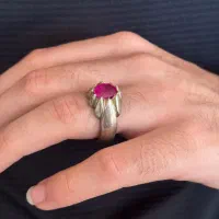 انگشتر یاقوت سرخ با شناسنامه آقای عقیق