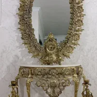 آینه و شمعدان و ساعت برنز|صنایع دستی و سایر لوازم تزئینی|نقده, |دیوار