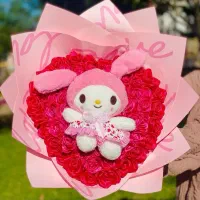 ست دسته گل های پولیشی و فانتزی در قالب هدیه