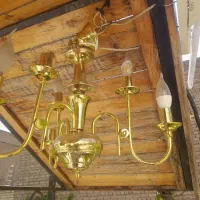 لوستر طلایی سه شاخه