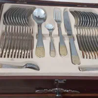 سرویس قاشق چنگال چوبی همراه با میز|ظروف سرو و پذیرایی|گلبهار, شهر جدید گلبهار|دیوار