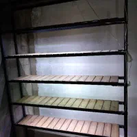 قفسه و میز استند فلزی و چوبی آلن خور