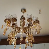 لوستر برنز 4شاخه 8لامپ|لوستر و چراغ آویز|اردبیل, |دیوار