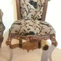 مبل استیل چوب گردو هفت نفره سلطنتی تشک دوبل|مبلمان خانگی و میز عسلی|تهران, دهم فروردین|دیوار