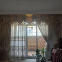 پرده حریر با پارچه و یالان