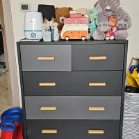 تخت و کمد کودک چوبی برند نینی سالن - کم استفاده|تخت و صندلی بچه|تهران, قیطریه|دیوار