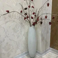 گلدان بلور به همراه گل مصنوعی