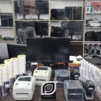 لیبل.فیش پرینتر.کاغذ.لپتاپ.برنامه حسابداری