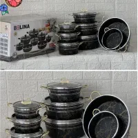 سرویس قابلمه ۱۴ پارچه گرانیت ضخیم|ظروف پختوپز|کرمان, |دیوار