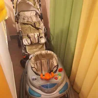 تخت گهواره ای وکالسکه دلیجان و صندلی غذا|تخت و صندلی بچه|خرم‌آباد, |دیوار