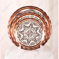 ظروف مسی/سرویس سینی مسی گرد نقره کوب/ اقساطی