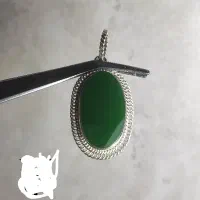 گردنبندزنانه نقره یشم ختن