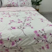 رو تختی صورتی گل شکوفه یک نفره