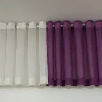 پرده حریر دوتکه به همراه زیرپرده و چوب پرده ریلی