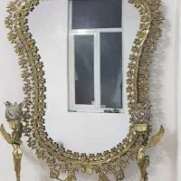 آینه کنسول و شمع دان برنز