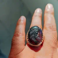 انگشتر نقره عقیق کبود دو رنگ یمنی رخ درویش دستساز|جواهرات|اردبیل, |دیوار