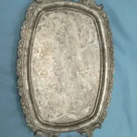 دو عدد سینی نقرهای ایتالیایی عتیقه