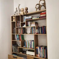 کتابخانه|کتابخانه، شلف، قفسههای دیواری|صفادشت, |دیوار