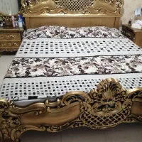 تخت خواب دونفره تمام چوب دست ساز سفارشی با چوب راش|تخت و سرویس خواب|شاهین‌شهر, گرگاب|دیوار