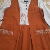 پیراهن و جلیقه زنانه و دخترانه گلدوزی|لباس|قائن, |دیوار