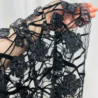 شال مجلسی و خوش سر قواره دار نوار دانتل