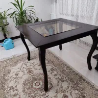 میز نهارخوری چوبی شیشه ای|میز و صندلی غذاخوری|تهران, شهرک دانشگاه|دیوار