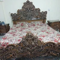 سرویس خواب سلطنتی پر منبت در حد نو واقعی|تخت و سرویس خواب|تهران, شمشیری|دیوار