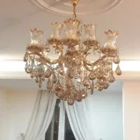 لوستر  لاله برنج ۶ شاخه ۱۲ شعله اصل آلمان