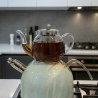 کتری قوری ماربل چدنی