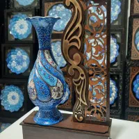 تندیس گلدون میناکاری ، فیروزه کاری ، الماس تراش|مجسمه، تندیس، ماکت|اصفهان, رهنان|دیوار