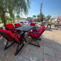 میز صندلی باغی رستورانی طرح مثلثی